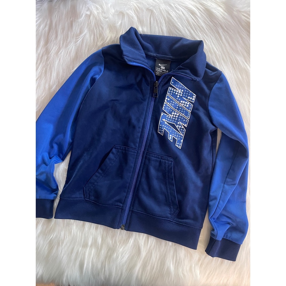 Nike Boy Blue Zipper Jacket  Size 4 XS Used